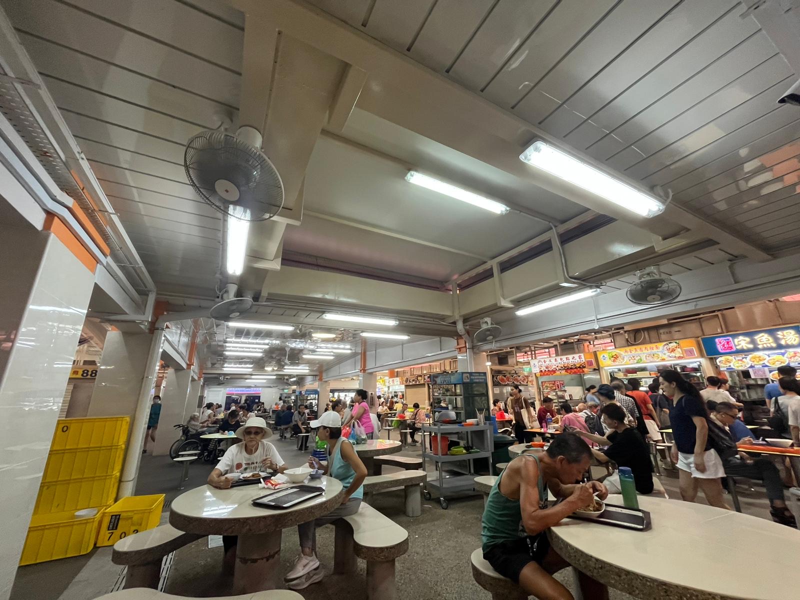 Dining hall at Clementi 448 Market and Food Centre after the 2026 renovation