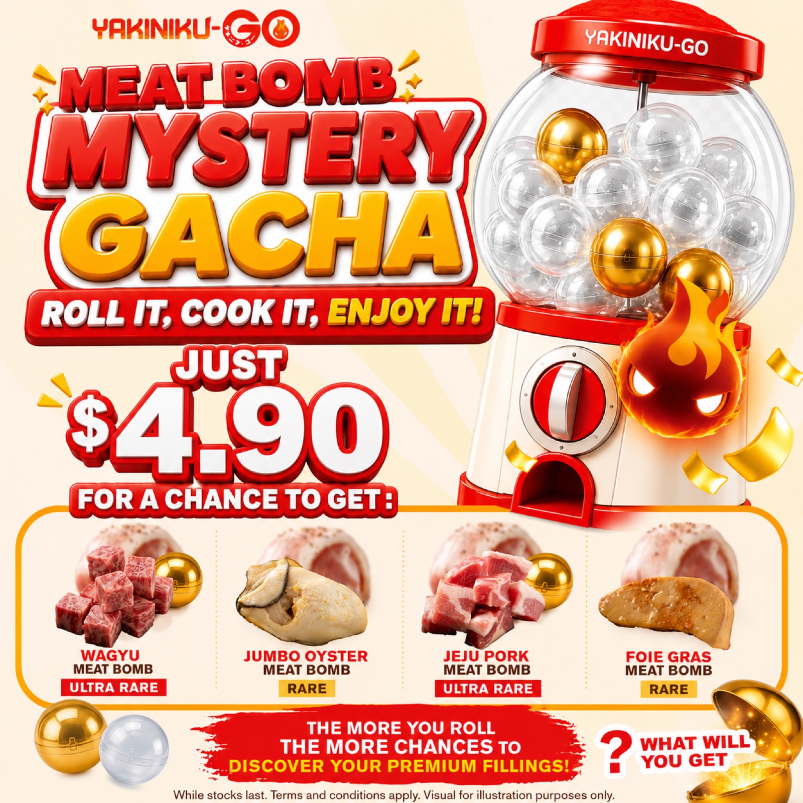Yakiniku-GO at JEM is selling $4.90 mystery Meat Bombs until 2 November